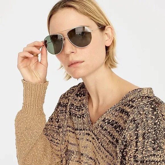 J. Crew | Accessories | J Crew Aviator Sunglasses Black Gold  display picture 1